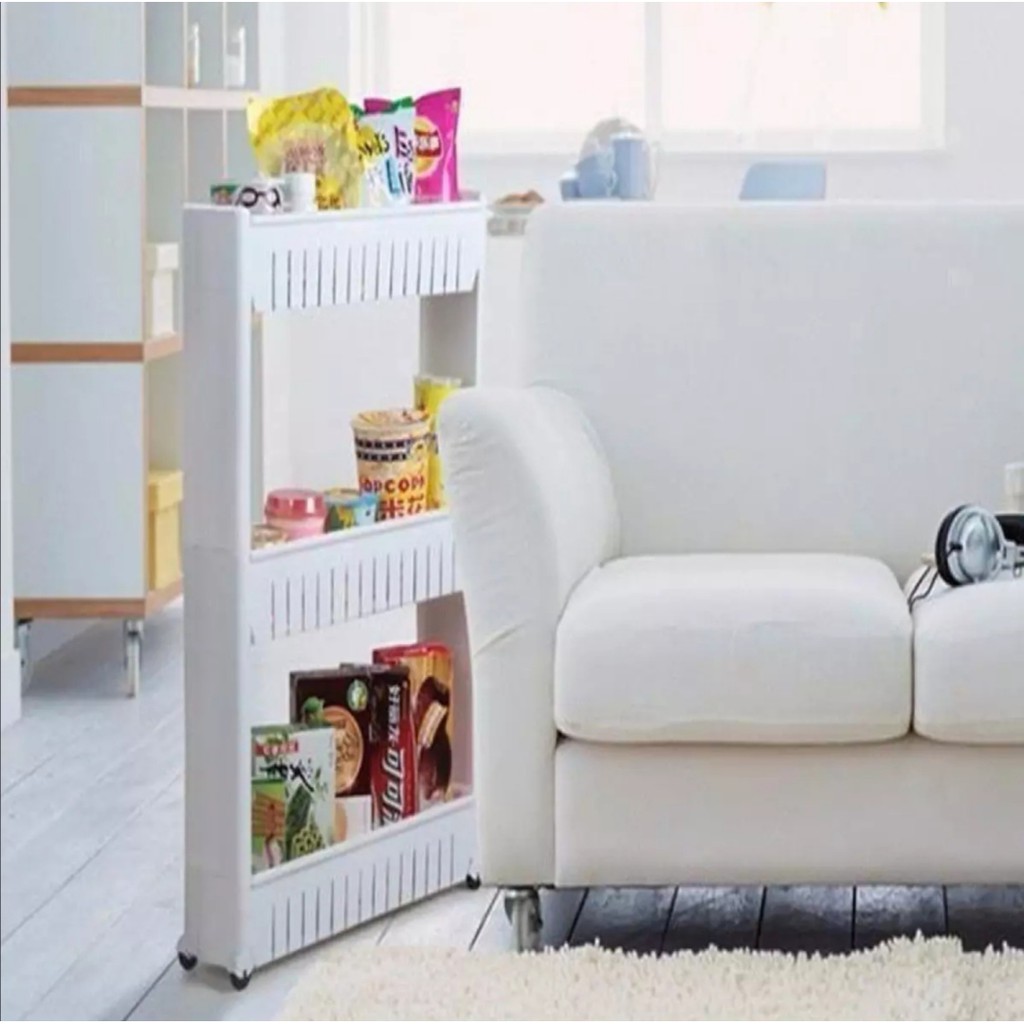 plastic white multi-purpose slim storage rack 3-layer CD1311-3L ...
