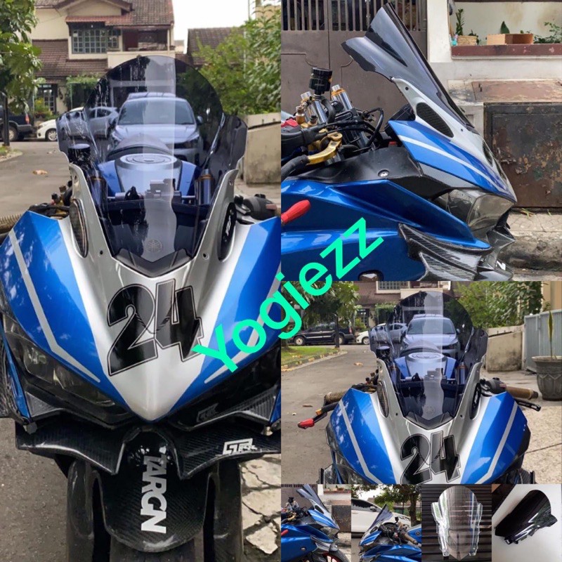 Windshield all new yamaha r25 visor r25 gp flyscreen frontshield gp ...