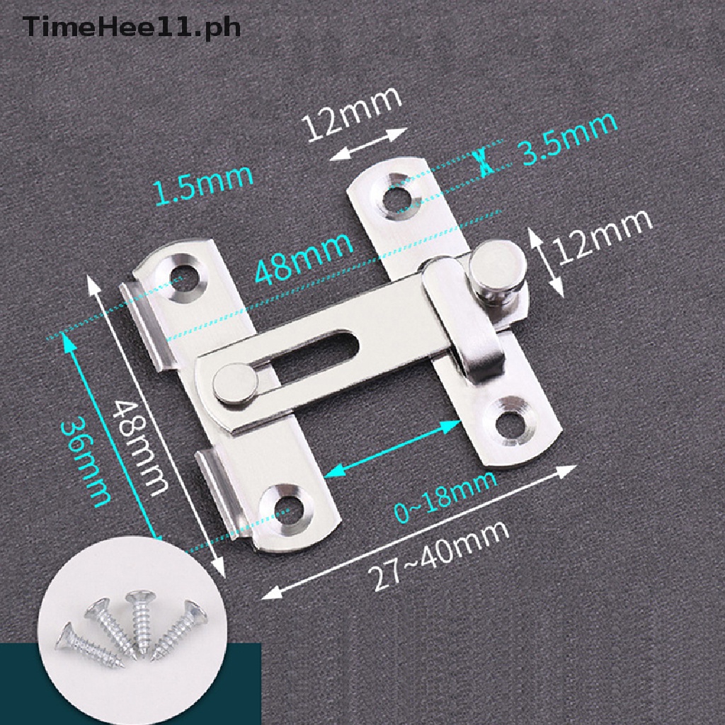 TIMEHEE Door Lock Guard Latch Bolt 90 180 Degree Stainless Steel Toggle ...