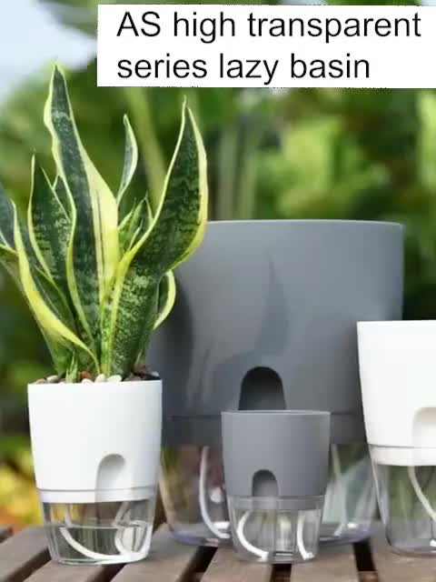 Water Inlet Self Watering Pot White Pots For Plants Indoor Outdoor ...