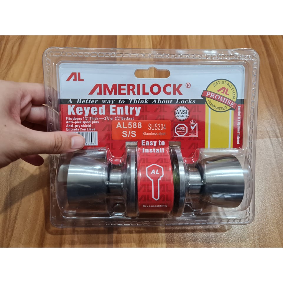 Amerilock AL588 Stainless Door Lock Door Knob Doorknob Lockset (per pc ...