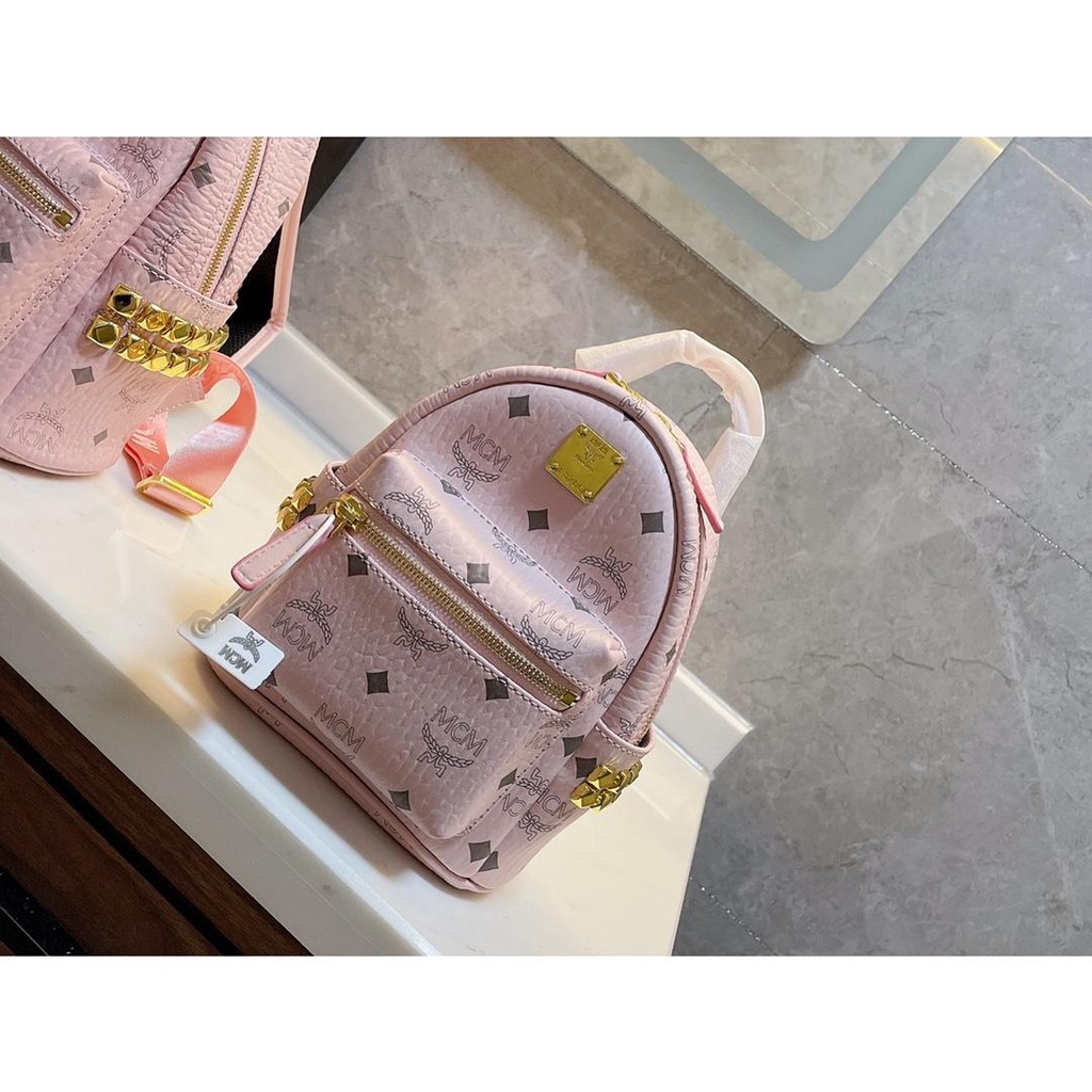 2021 HOT MCM backpack side nail series YKK zipper body and shoulder