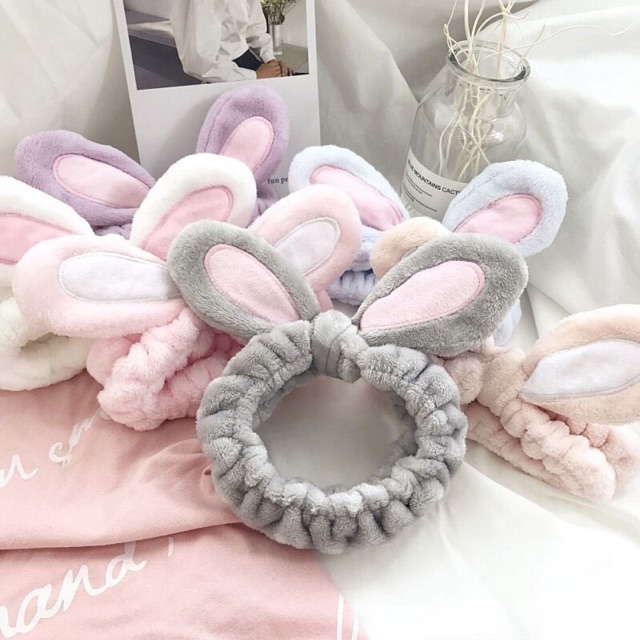 1doz 12pcs Lovely Bunny Hairband Autumn Korean Rabbit Ears Face Makeup  Headband turban