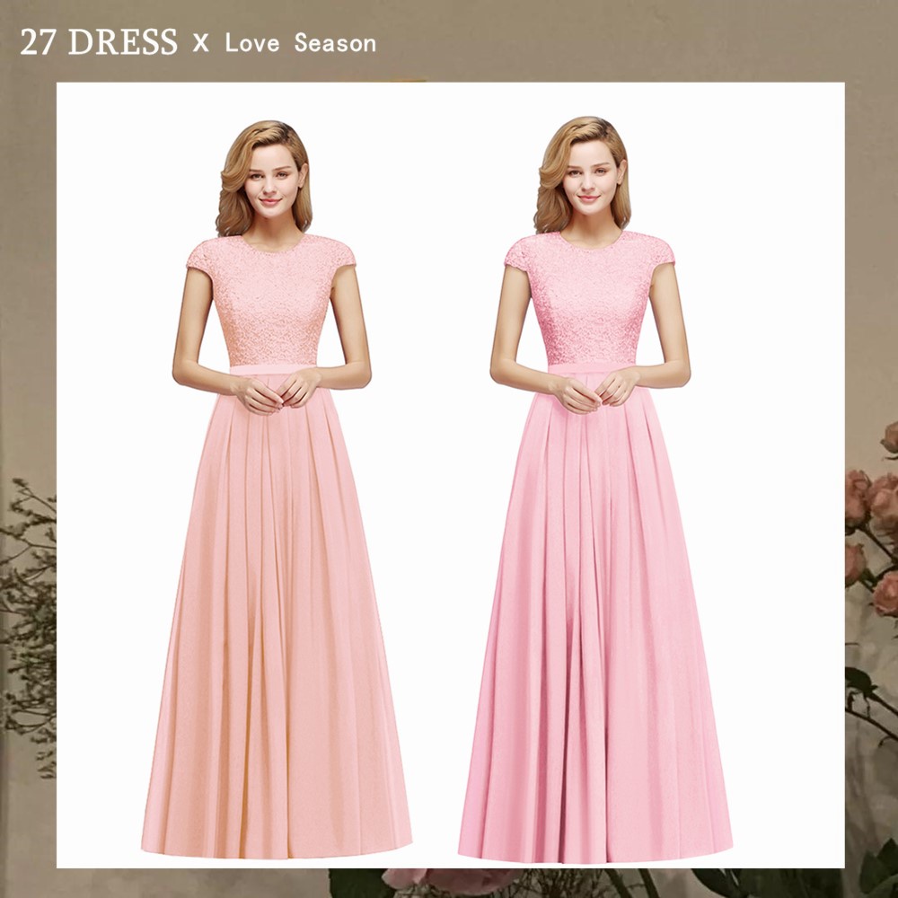 old rose dress formal Elegant Lace Chiffon Long Bridesmaid Dresses ...