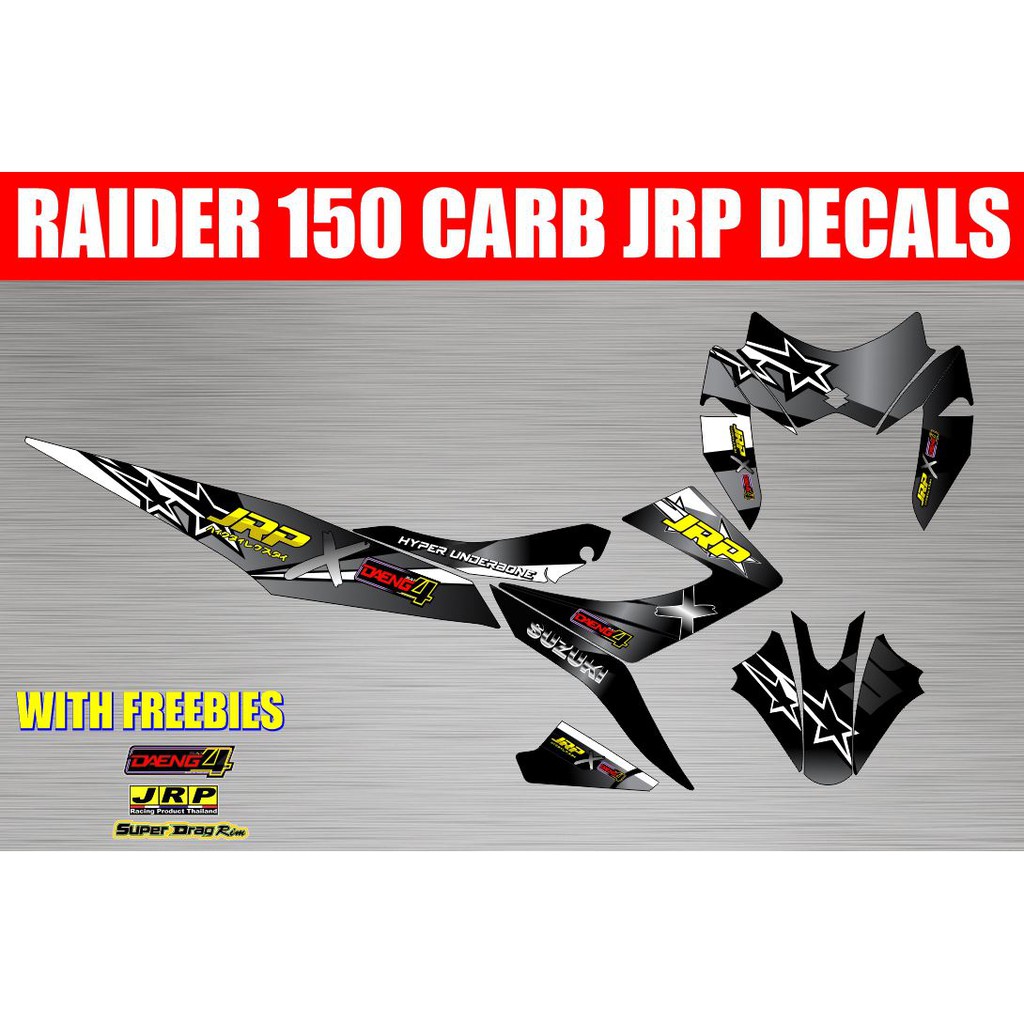 RAIDER 150 CARB JRP FULL DECALS PRINTED LAMINATED QUALITY STICKER ...