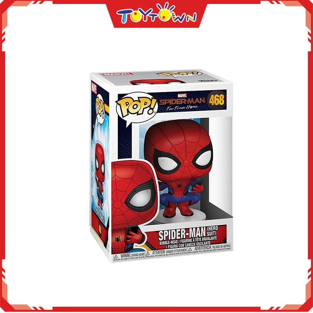 Funko Pop Spider-Man Hero Suit #468 Marvel Avengers Movies Vinyl Figure Box  Wear