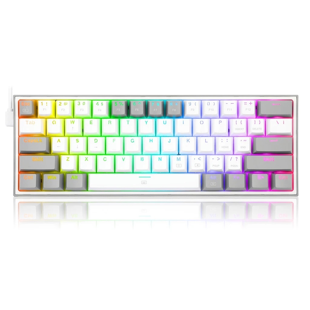 Redragon K617 RGB Fizz Grey-White/Pink-White 60% Wired RGB Gaming ...