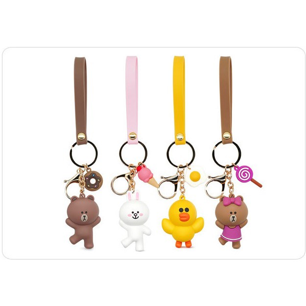 Brown Bear Cony Rabbit Sally Keychain Toy Doll Bag Pendant Cute Cartoon ...