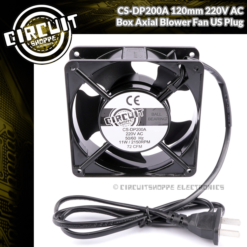 Circuitshoppe CS-DP200A 220V AC 120mm Blower 72CFM Exhaust Ball Bearing ...