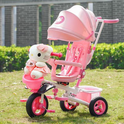 Foldable HelloKitty Children s Tricycle Hello Kitty Trolley Korean Baby Bicycle 0 5 Years Women