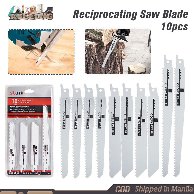 10Pcs/Set Carbide Reciprocating Saw Blade For Cutting Wood and Metal