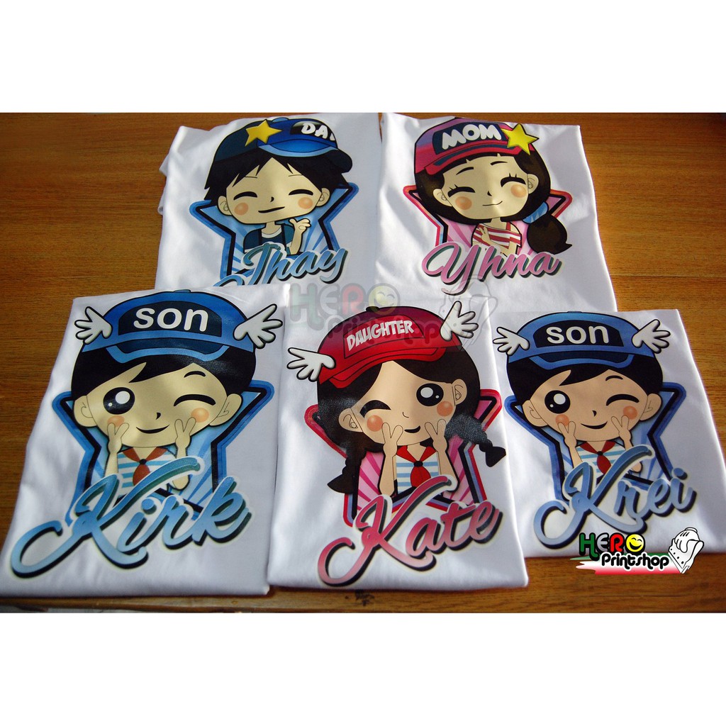 Cute Chibi Family Shirt (sold per piece) tops unisex for kids | Shopee ...