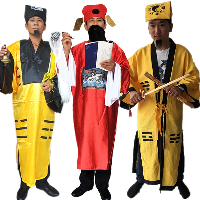 Stage Costume Master Taoist Robe Tai Chi Gossip Clothes New Halloween ...
