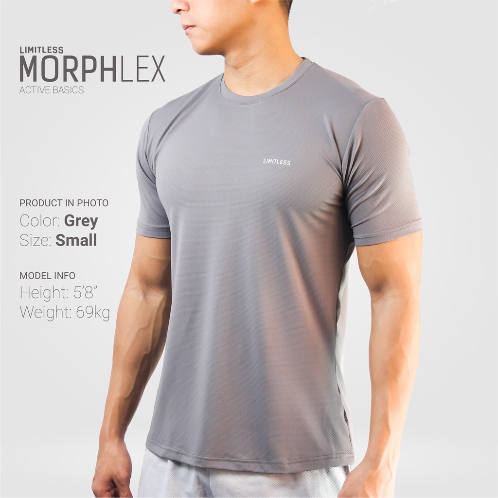 【LIMITLESS】MORPHLEX Active Basic Drifit Shirt Muscle Fit Men's Gym