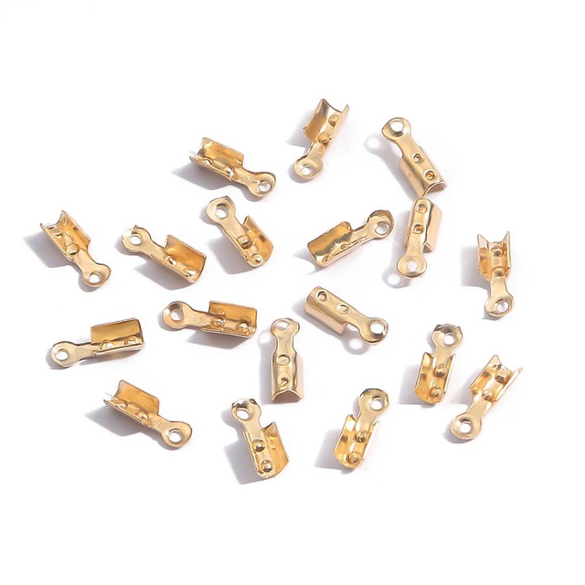 PATIKIL 20Pcs Gold Stainless Steel Rectangular Clasp Tips
