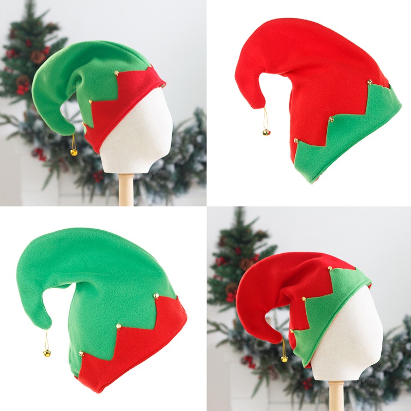 Time Curled Top Hats in Green Red Santa Claus Christmas Elf Hat Xmas ...