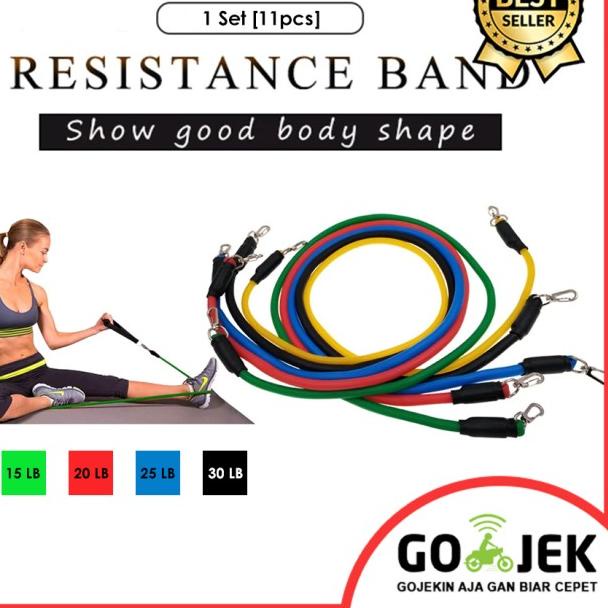 Resistance Band 11 Sets Fitness Rope / Pull Up Latex Gym Rubber Rope Shopee Philippines
