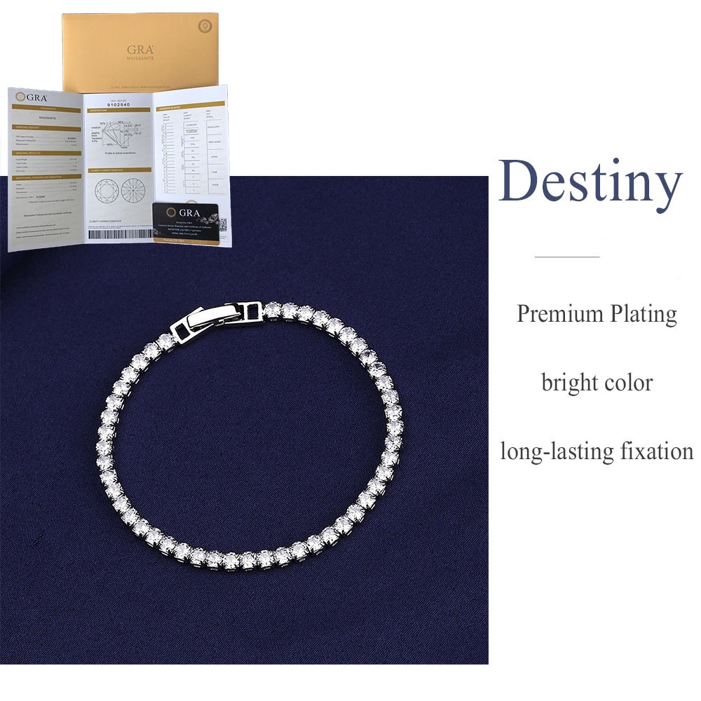 S925 Silver Bracelet Zirconia Tennis Ball Style – Women's Fashion Simple Engagement Wedding Jewelry, Multiple Colors