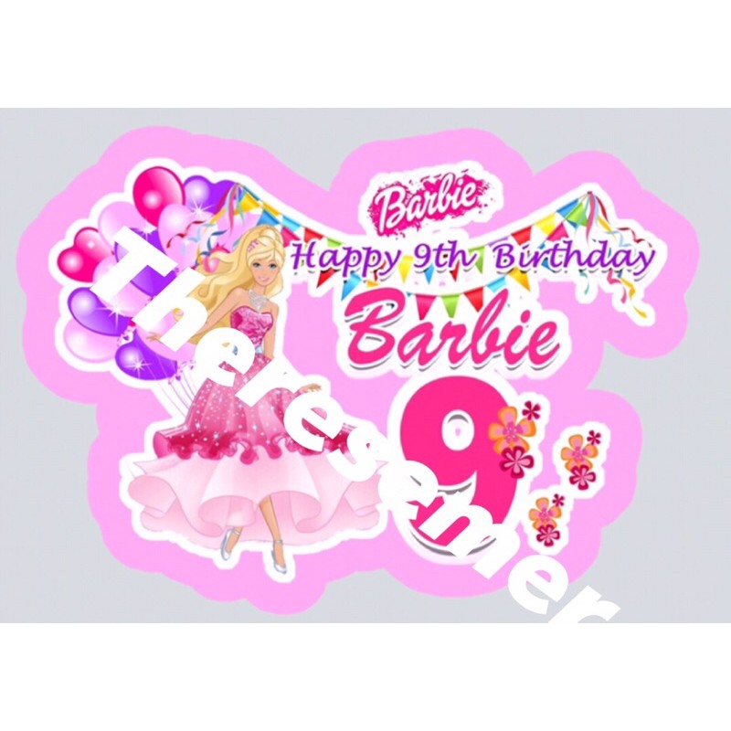 Barbie theme personalised cake topper Shopee Philippines