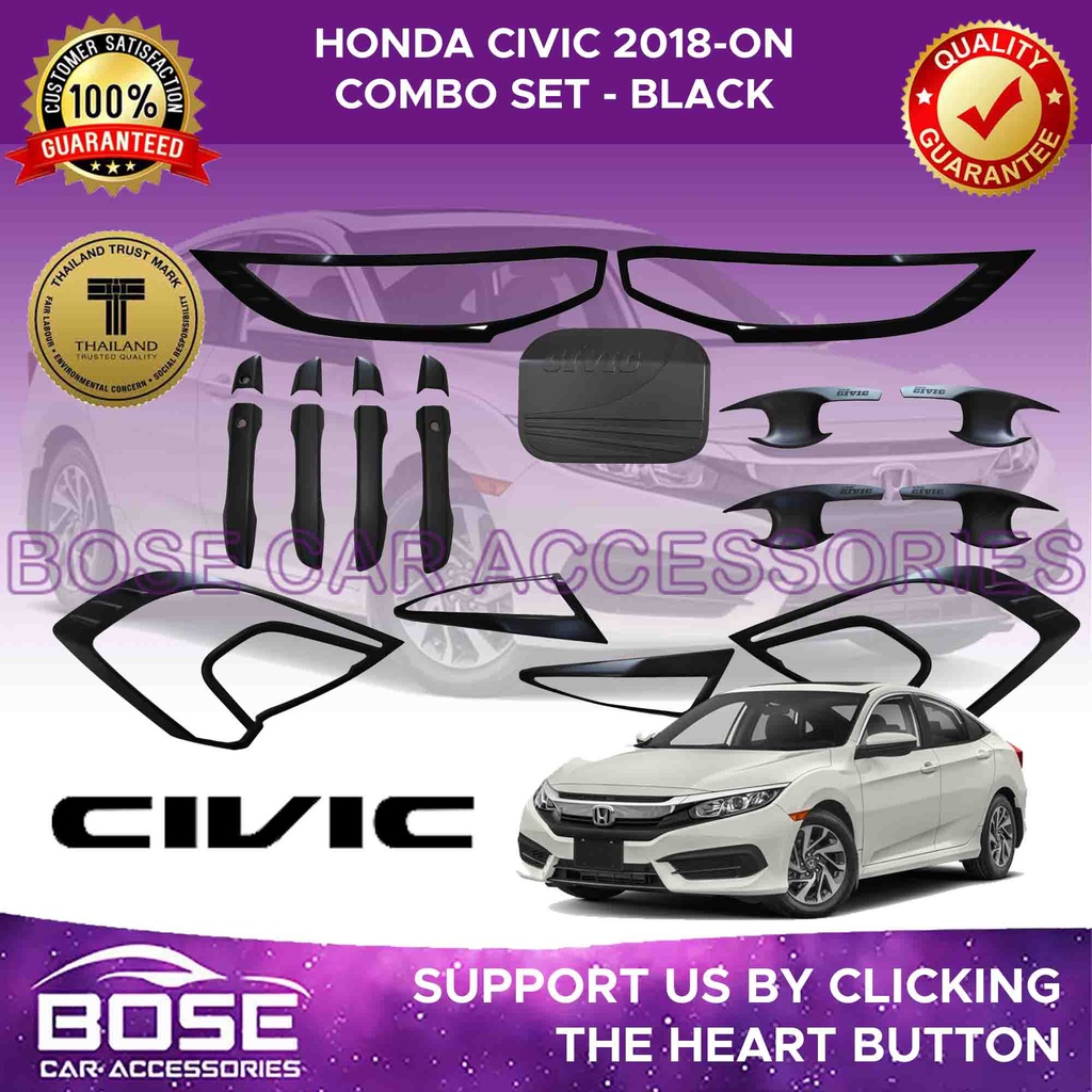 Honda Civic Garnish Cover Set Chrome 2016 2021 Honda Civic Accessories Parts Combo Set