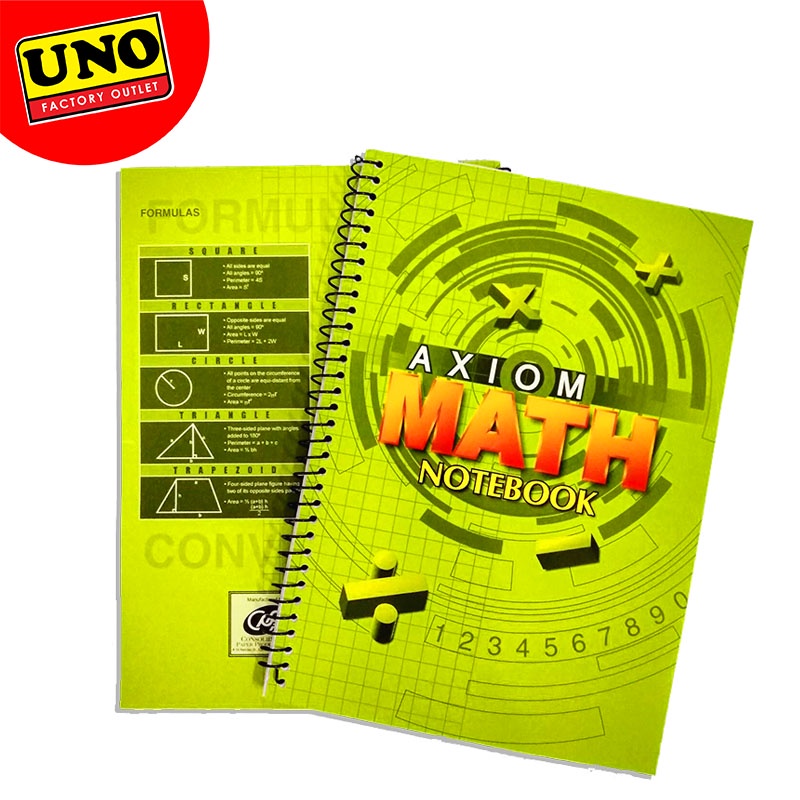 UNO SPRING AXIOM MATH NOTEBOOK | Shopee Philippines