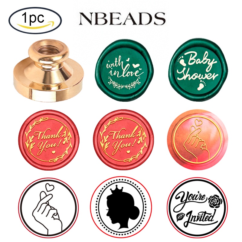 CRASPIRE Wax Seal Stamp Handmade With Love, Sealing Wax Stamp Heart Retro Wood Stamp Wax Seal 25mm Removable Brass Head Wood Handle For Party Invitation Envelope Greeting Card