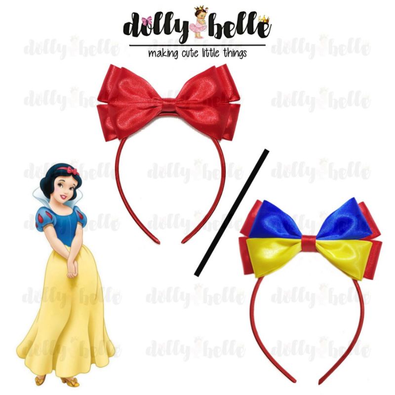 SNOW WHITE Princess Big Hair Bow Red Ribbon Headband | Shopee Philippines