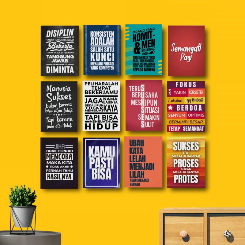 HIASAN DINDING Wall Hanging Motivational Quotes Office Display Poster