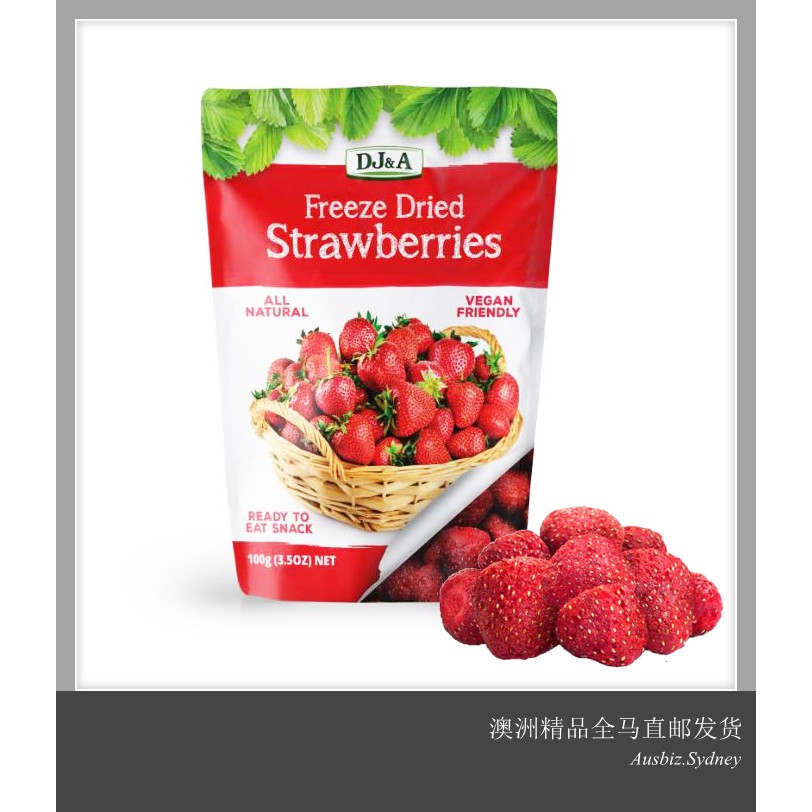Costco DJ&A Freeze Healthy Snack Dried Strawberries ( 100g ) Shopee