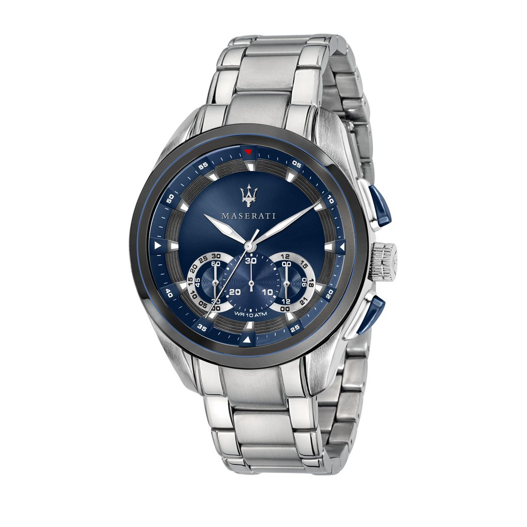 Maserati Traguardo Chronograph Blue Dial 45mm Stainless Steel Watch For Men - R8873612043