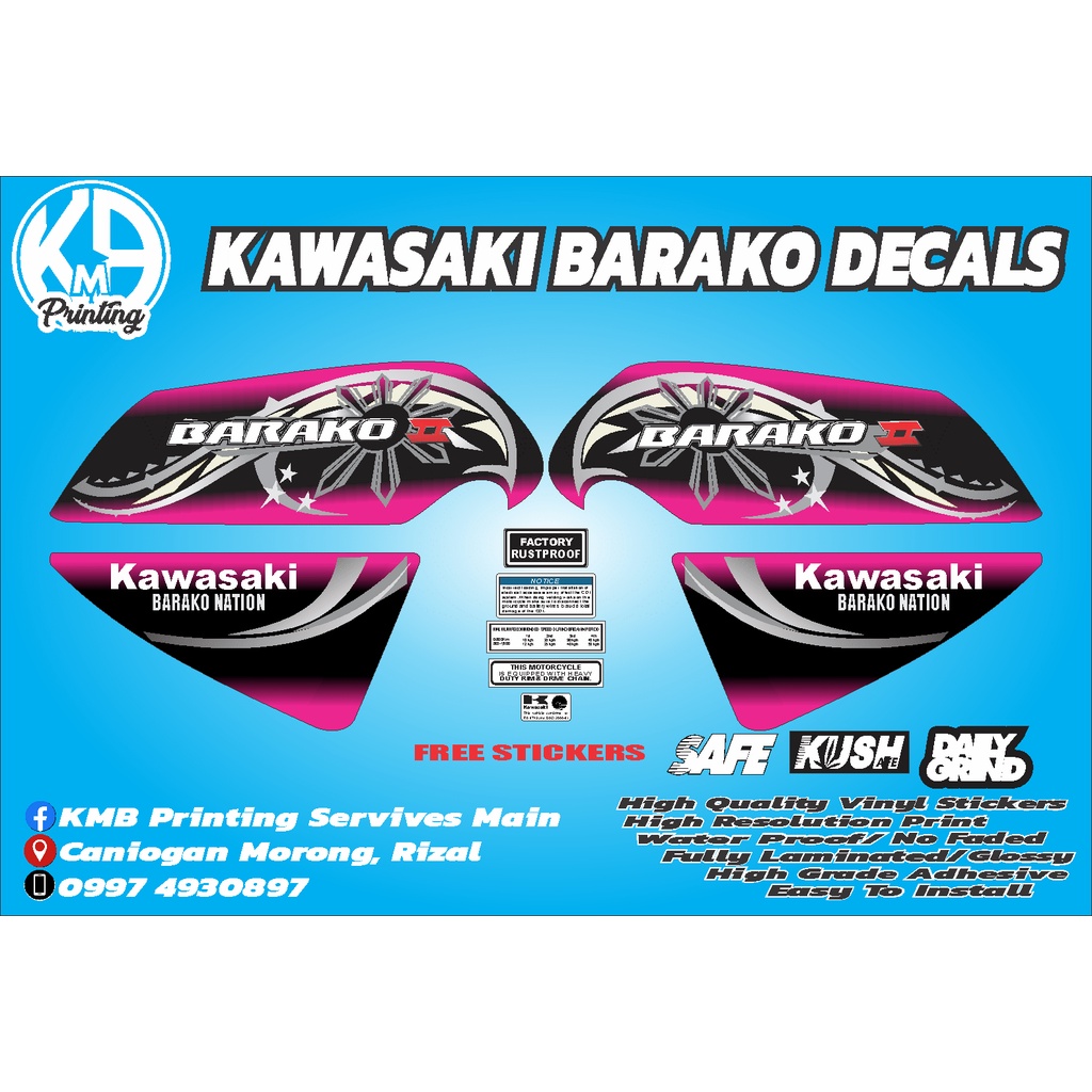 Kawasaki Barako 2 Sticker Decals | Shopee Philippines