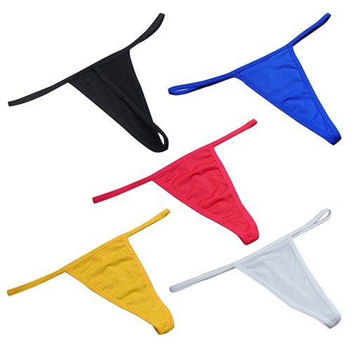 Women Soft Solid Color T-back Panties Thongs