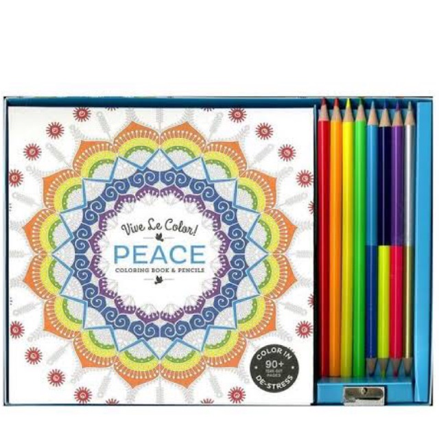 Vive Le Color! Peace (Adult Coloring Book and Pencils) : Color