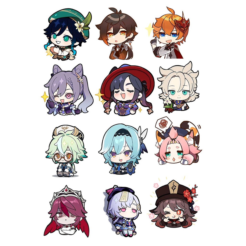 Genshin Impact chibi waterproof high quality vinyl stickers | Shopee ...