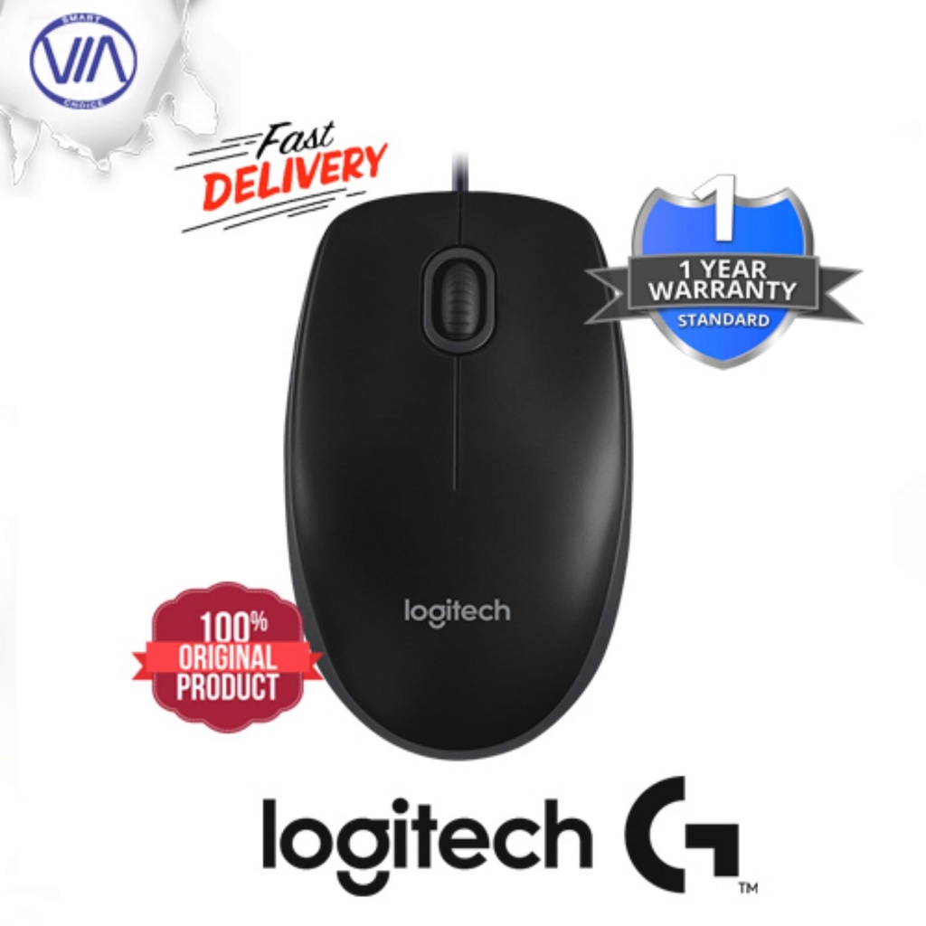 Logitech B100 Optical Mouse Black Shopee Philippines 9858