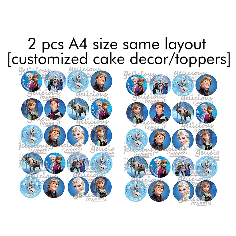 2pcs A4 size Edible Paper/Wafer Print Cake Decor/Topper same layout [personalized] | Shopee ...