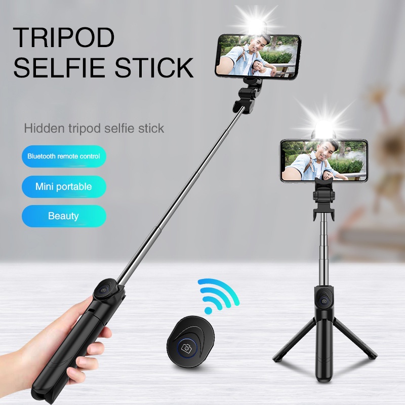 Q07 W/LIGTH BLUETOOTH INTEGRATED TRIPOD SELFIE STICK (RED BOX) Shopee Philippines