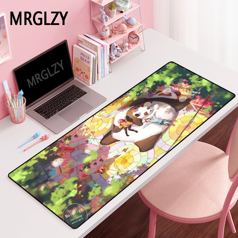 Cute Cartoon Panda Mouse Pad Gamer Desk Mat Large M L XL XXL Computer ...