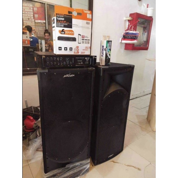 Brand New Konzert D15 loud speaker set 650W with AV 602 amplifier 1000W