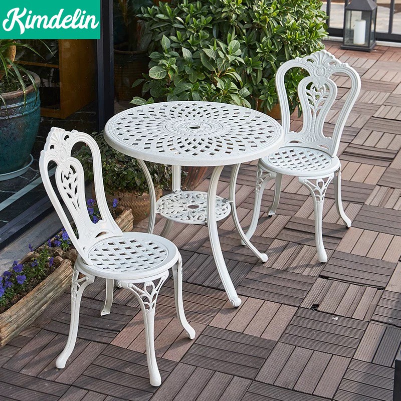 Outdoor Furniture Patio Cast Aluminum Dining Table and Chairs