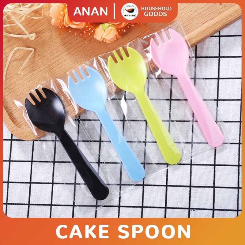 100pcs Cake Spoon Individually Packed Disposable Fork Spoon Dessert ...