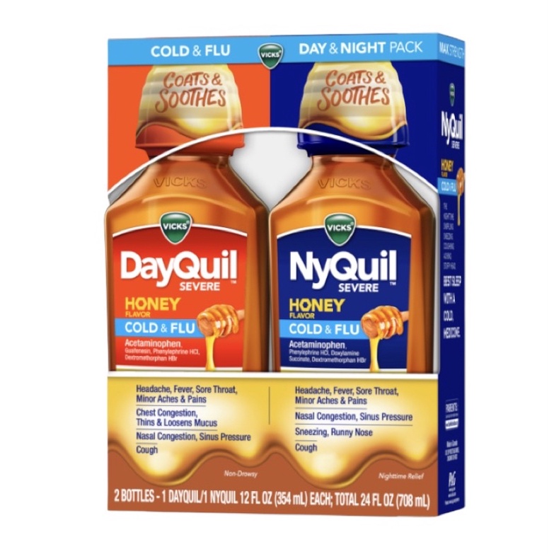 Vicks DayQuil & NyQuil Severe Honey, Day & Night Relief | Shopee ...