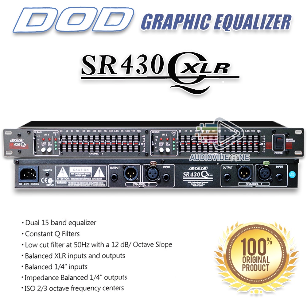 Equalizer DOD SR 430 Audio Executive 2x15 Band SR430XLR Original