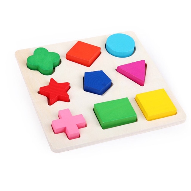 Wooden Geometry Block for kids to Recognize the Shape and Colors ...