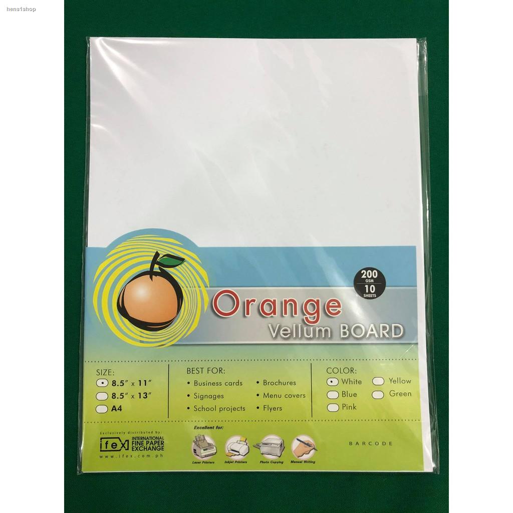 ORANGE Vellum Board Shopee Philippines