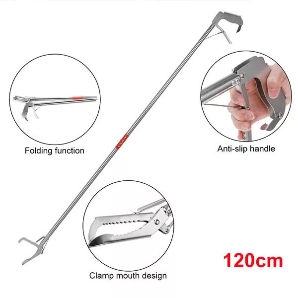 FILAF 150cm Snake Stick Catcher Stainless Steel Snake Tongs Clamp Long ...