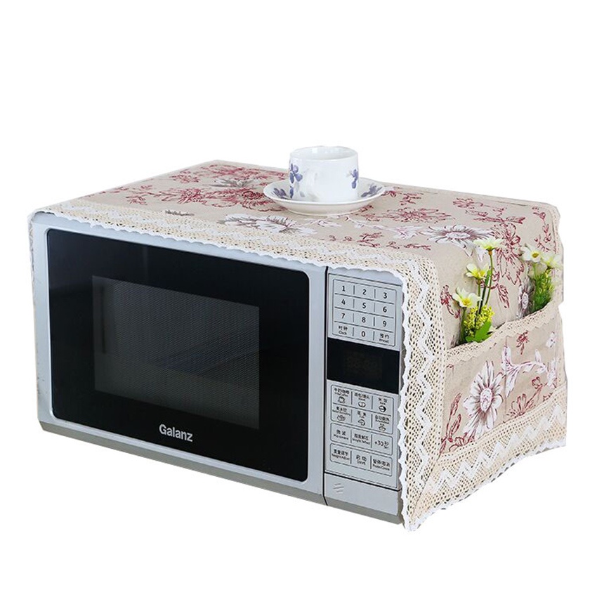 Microwave Oven Dust Cover, Dustproof Oil Proof Machine Protector Cute Pattern Decorative Kitchen Appliance Cover Decor Nordic Style Simple Parts, 13.8