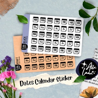 Bujo journal calendar months gray stickersheet Sticker for Sale by  Between-clouds