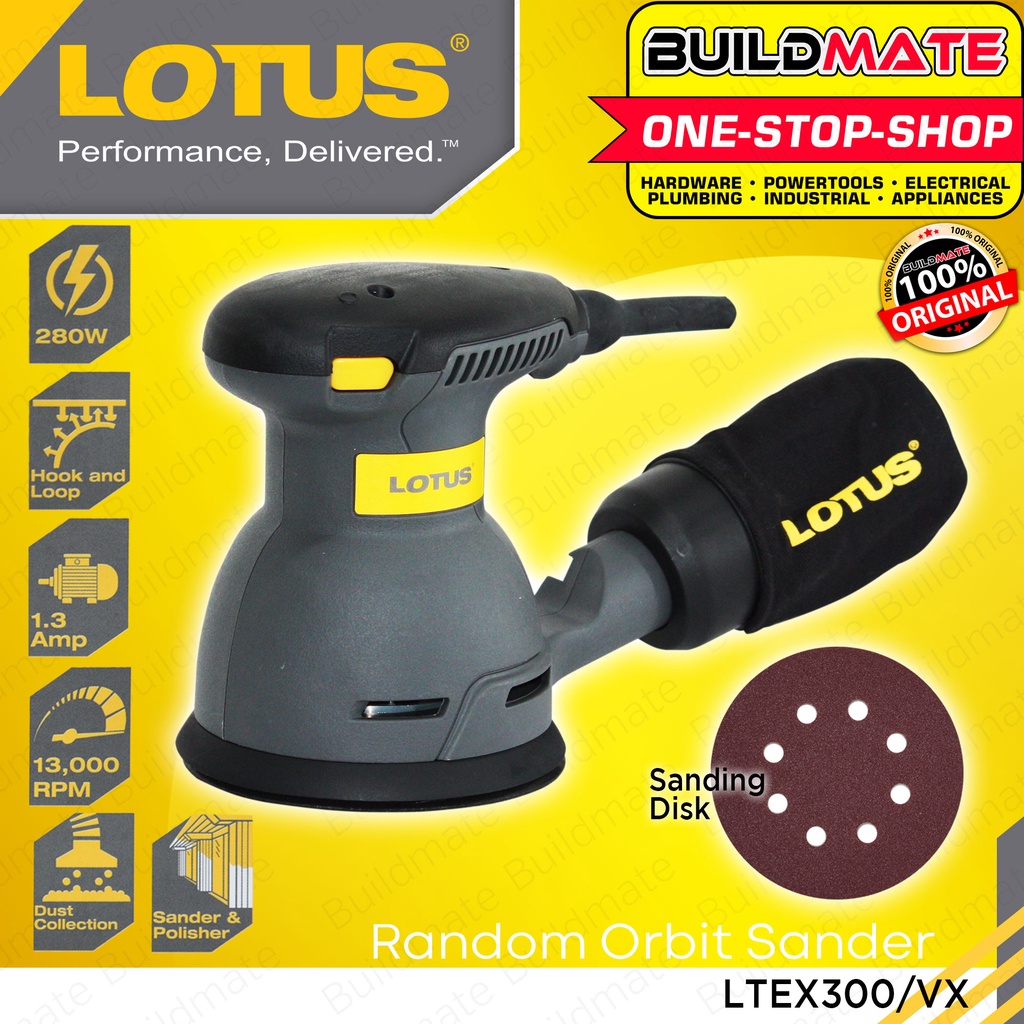 BUILDMATE Lotus Random Orbit Orbital Sander 280W Wood Orbital Sanding