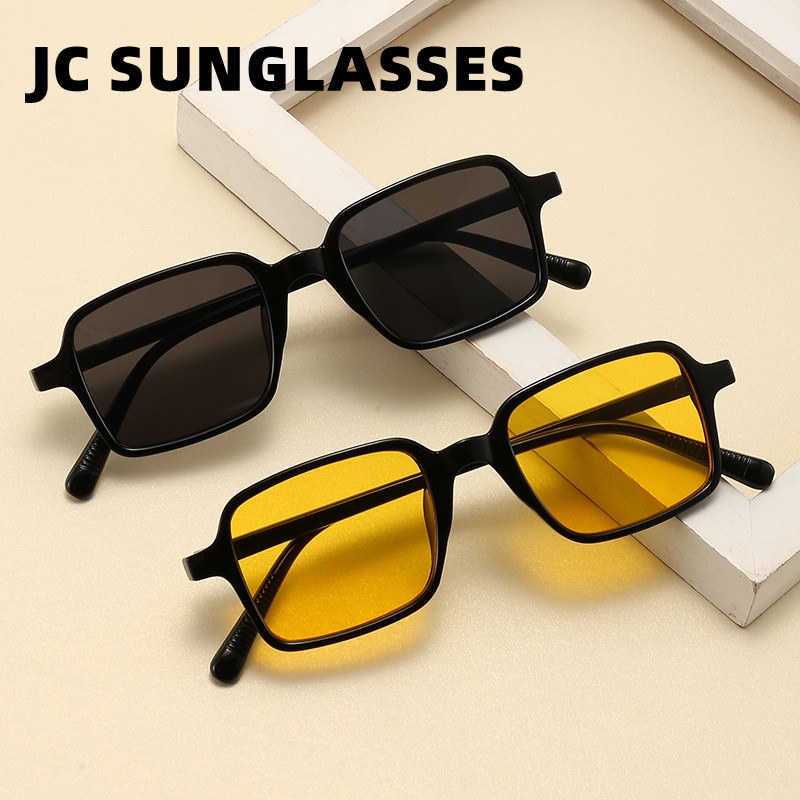 【Ready Stock】New Retro Square Sunglasses for Women Fashion yellow shade ...